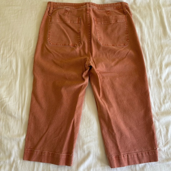 Madewell Slim Emmett Wide-Leg Crop Canvas Jeans Burnt Orange 33P - Picture 11 of 11